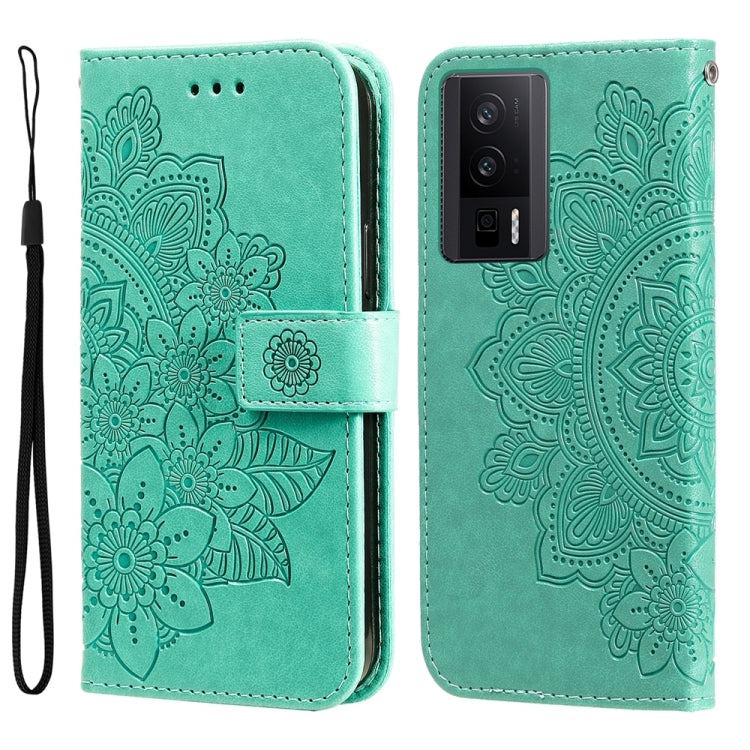 7-petal Flowers Embossing Leather Phone Case