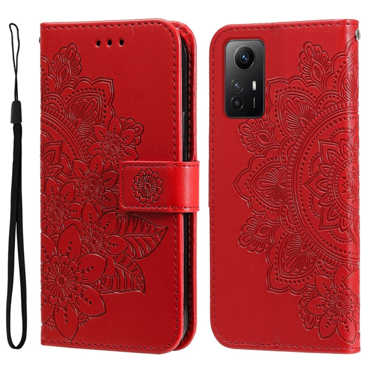 7-petal Flowers Embossing Leather Phone Case