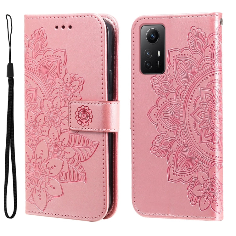 7-petal Flowers Embossing Leather Phone Case