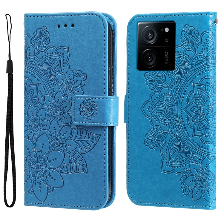 7-petal Flowers Embossing Leather Phone Case
