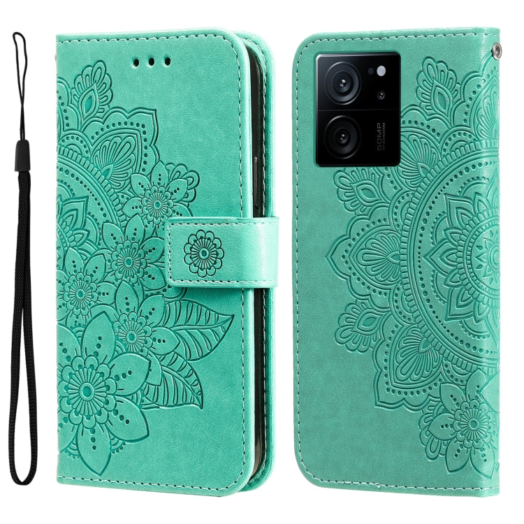 7-petal Flowers Embossing Leather Phone Case
