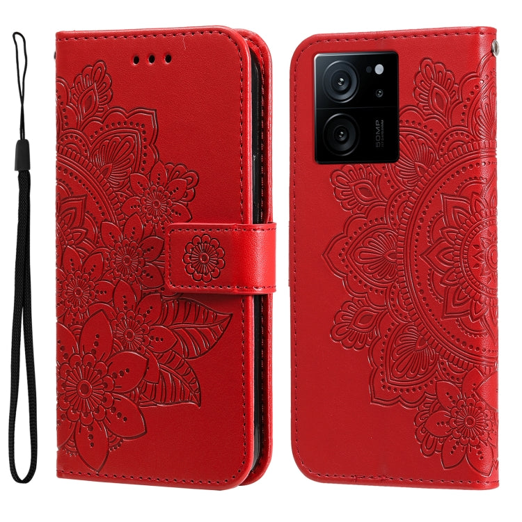 7-petal Flowers Embossing Leather Phone Case