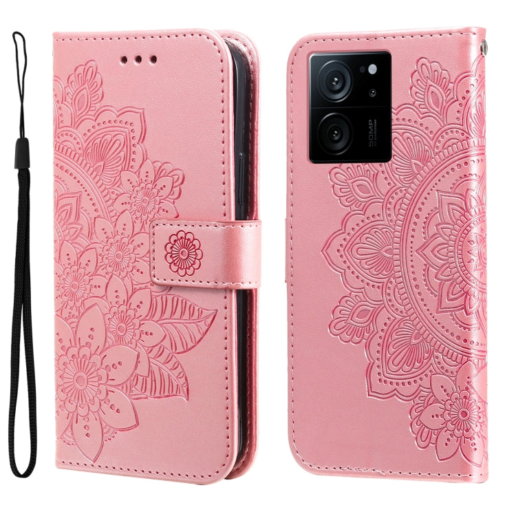 7-petal Flowers Embossing Leather Phone Case