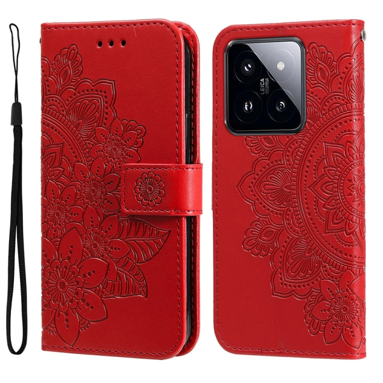 7-petal Flowers Embossing Leather Phone Case