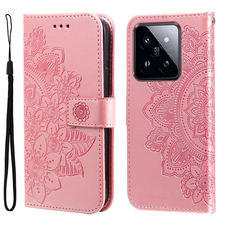 7-petal Flowers Embossing Leather Phone Case