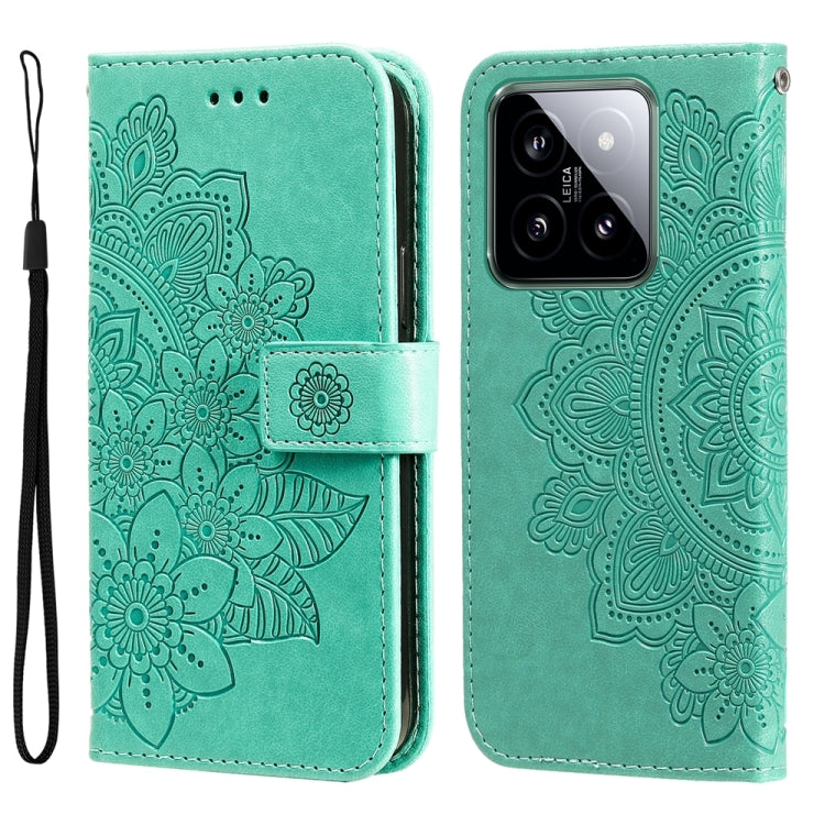 7-petal Flowers Embossing Leather Phone Case