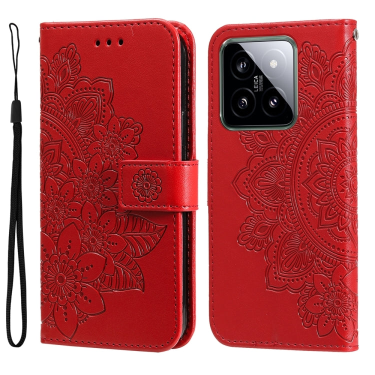7-petal Flowers Embossing Leather Phone Case