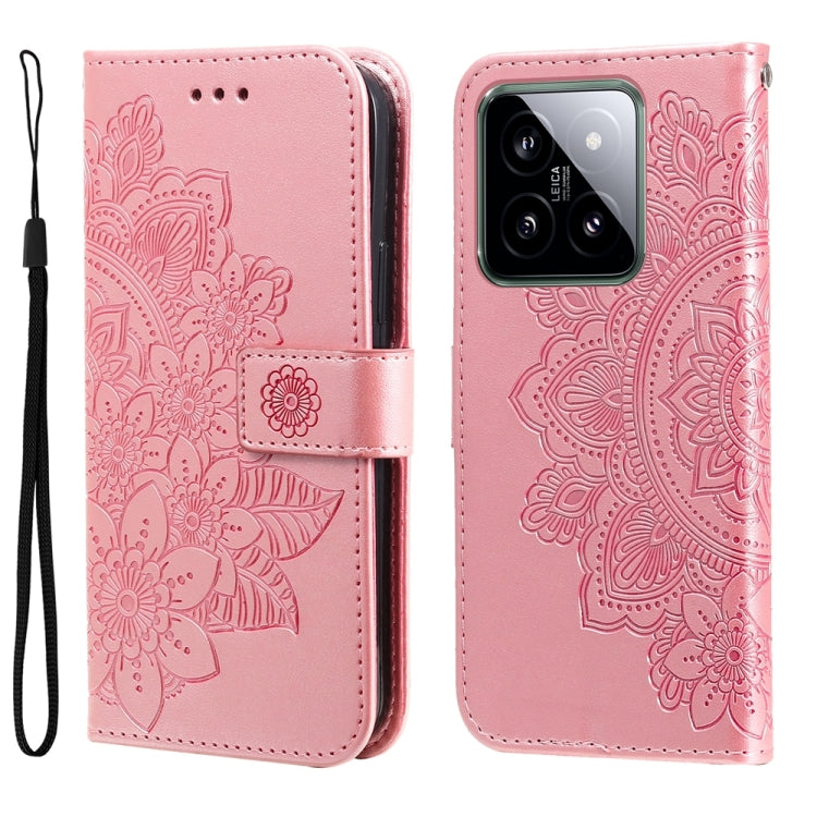 7-petal Flowers Embossing Leather Phone Case