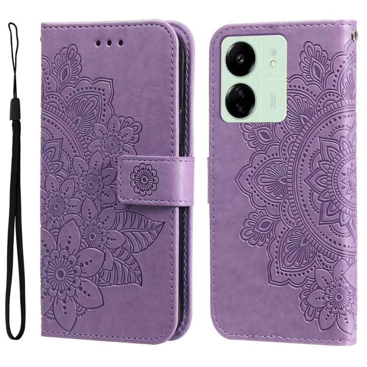 7-petal Flowers Embossing Leather Phone Case