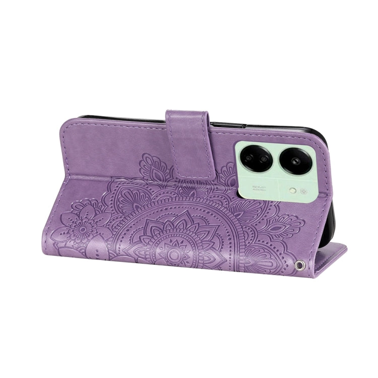 7-petal Flowers Embossing Leather Phone Case