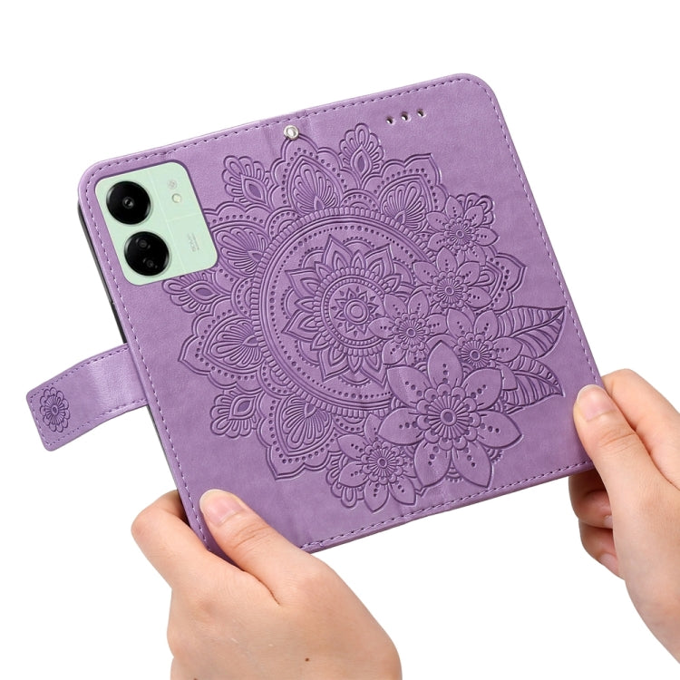 7-petal Flowers Embossing Leather Phone Case