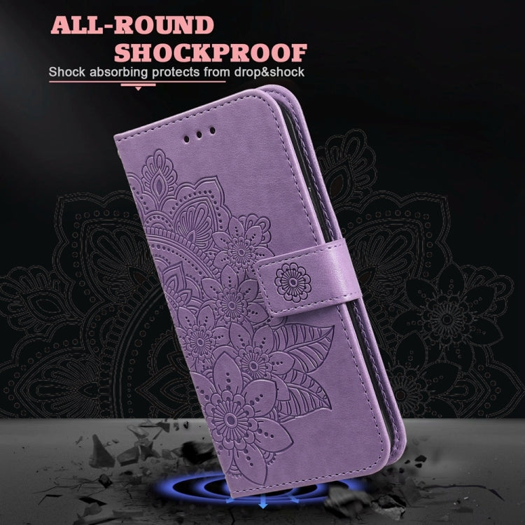 7-petal Flowers Embossing Leather Phone Case