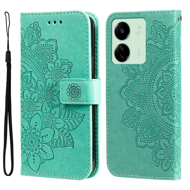 7-petal Flowers Embossing Leather Phone Case