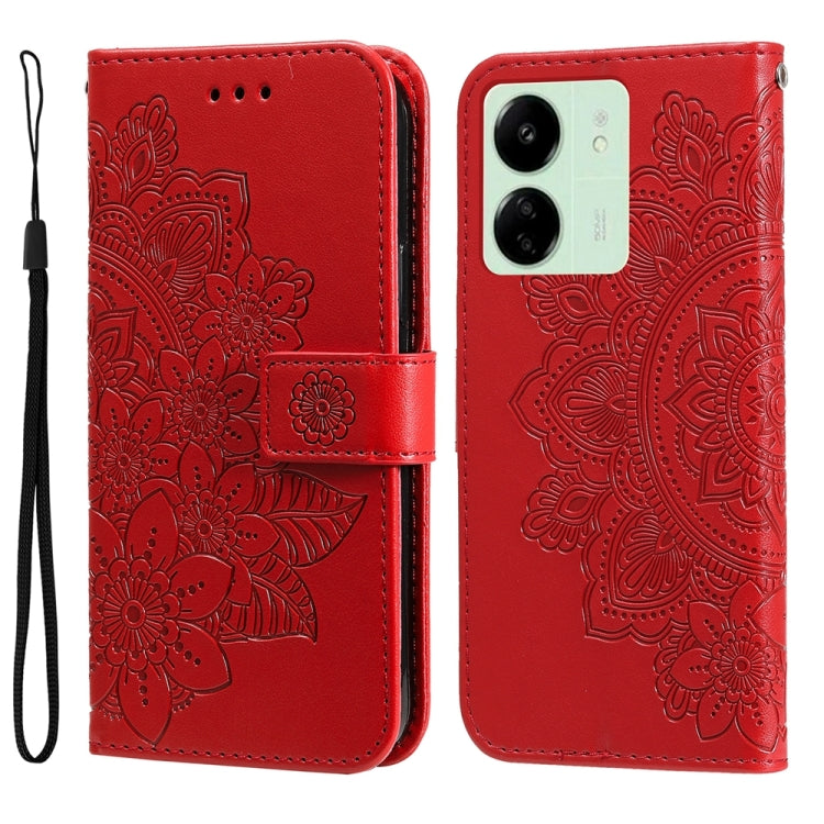 7-petal Flowers Embossing Leather Phone Case