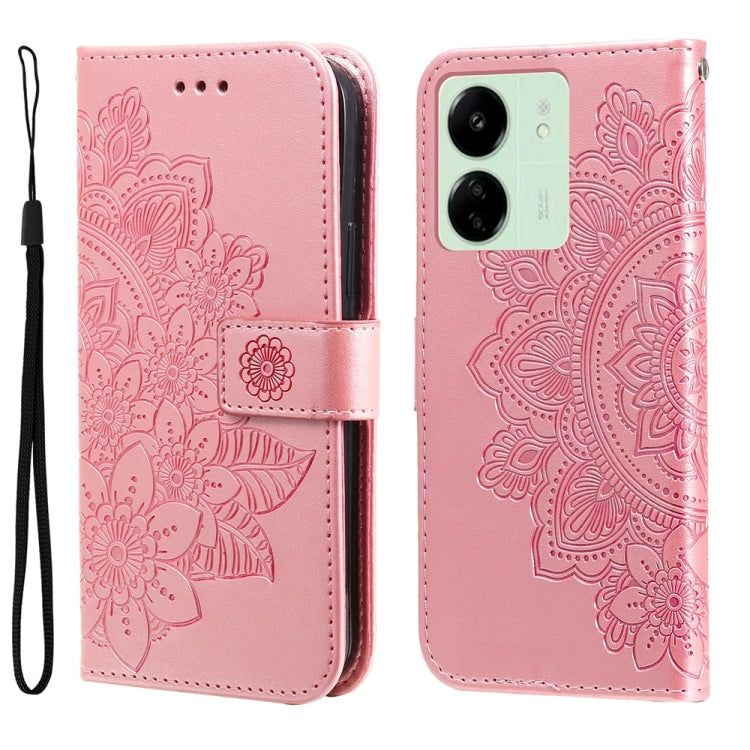 7-petal Flowers Embossing Leather Phone Case