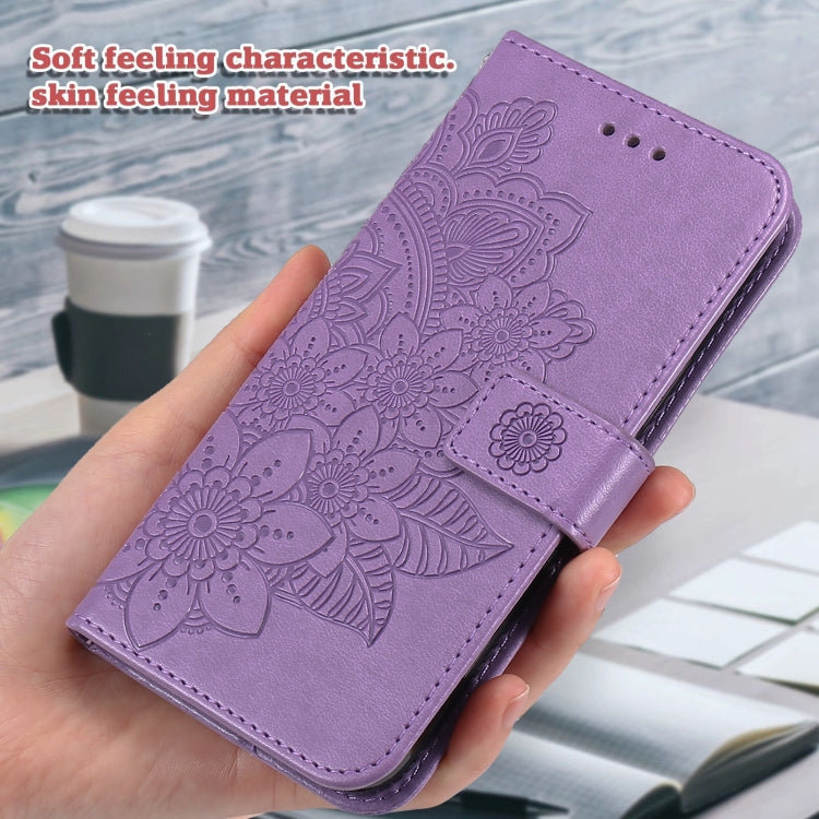 7-petal Flowers Embossing Leather Phone Case