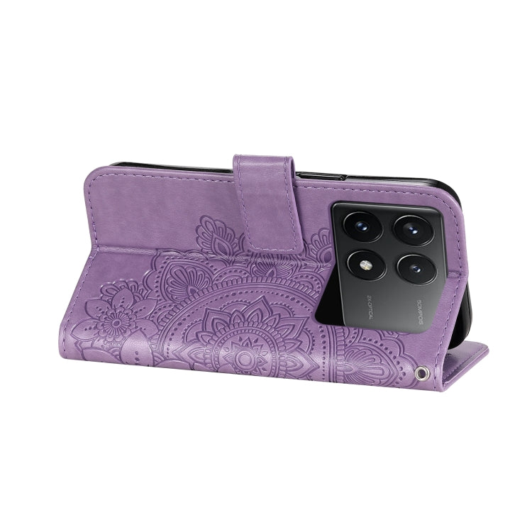 7-petal Flowers Embossing Leather Phone Case
