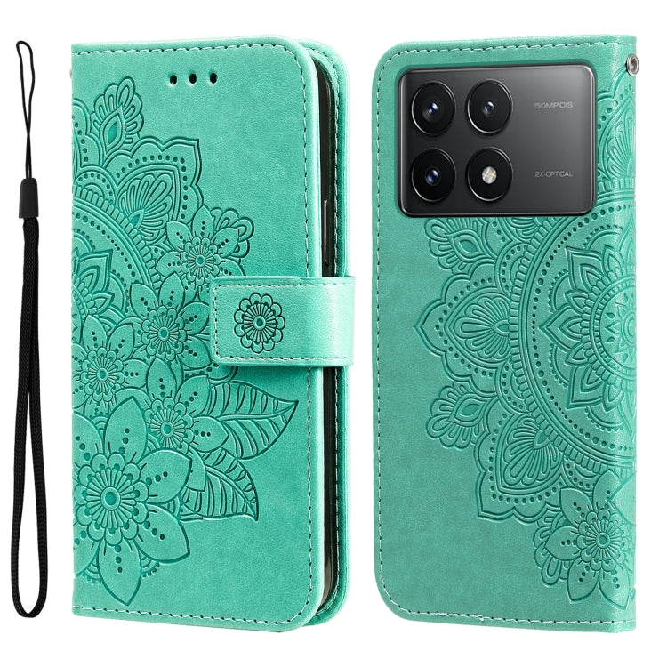 7-petal Flowers Embossing Leather Phone Case