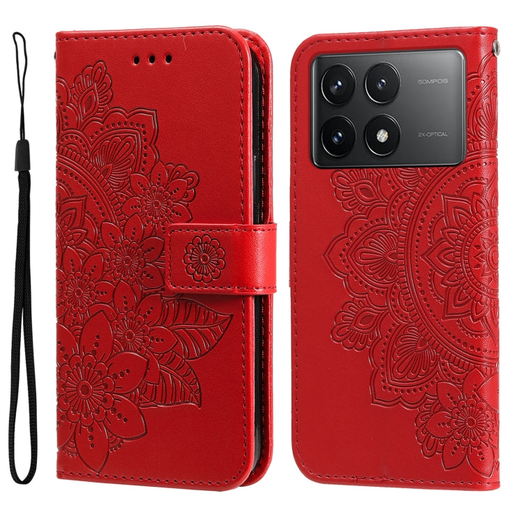7-petal Flowers Embossing Leather Phone Case