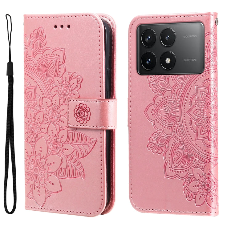 7-petal Flowers Embossing Leather Phone Case