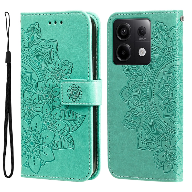 7-petal Flowers Embossing Leather Phone Case