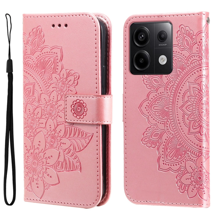 7-petal Flowers Embossing Leather Phone Case