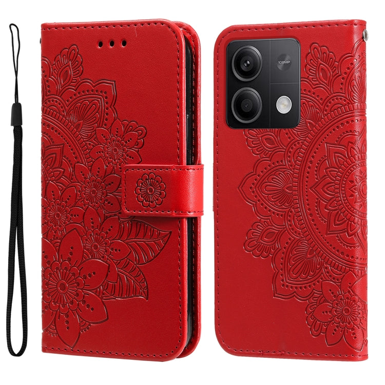7-petal Flowers Embossing Leather Phone Case