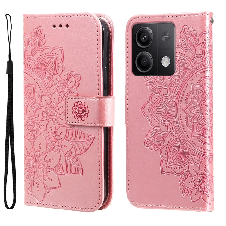 7-petal Flowers Embossing Leather Phone Case