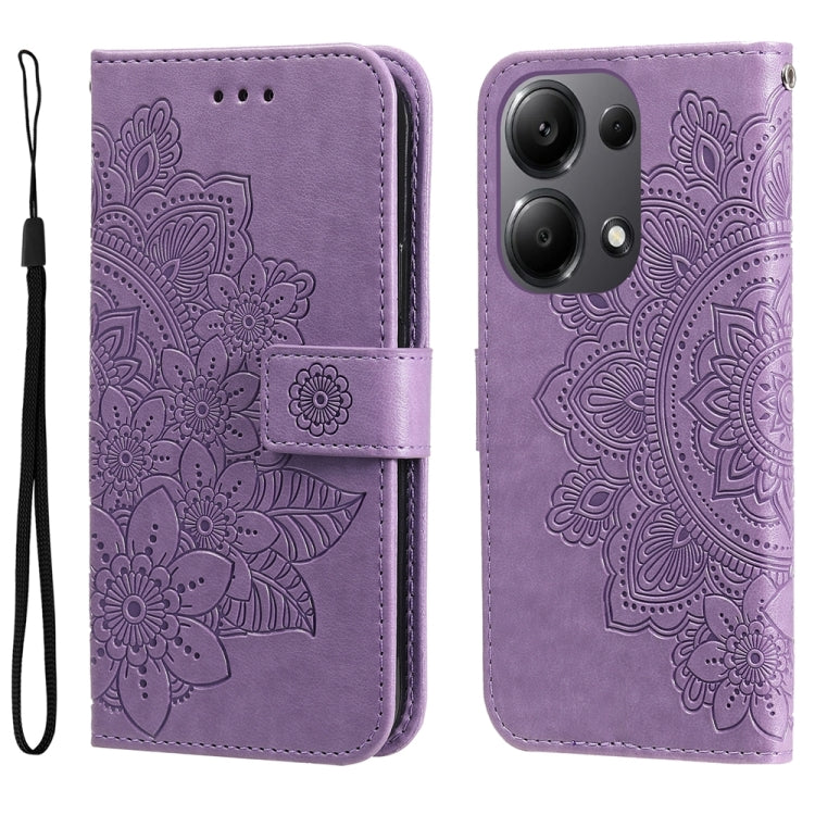 7-petal Flowers Embossing Leather Phone Case