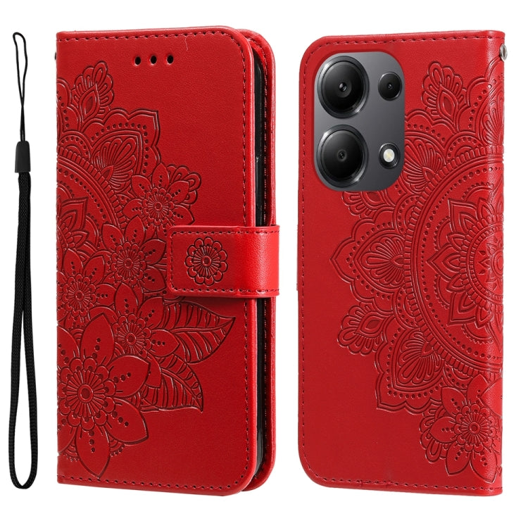 7-petal Flowers Embossing Leather Phone Case