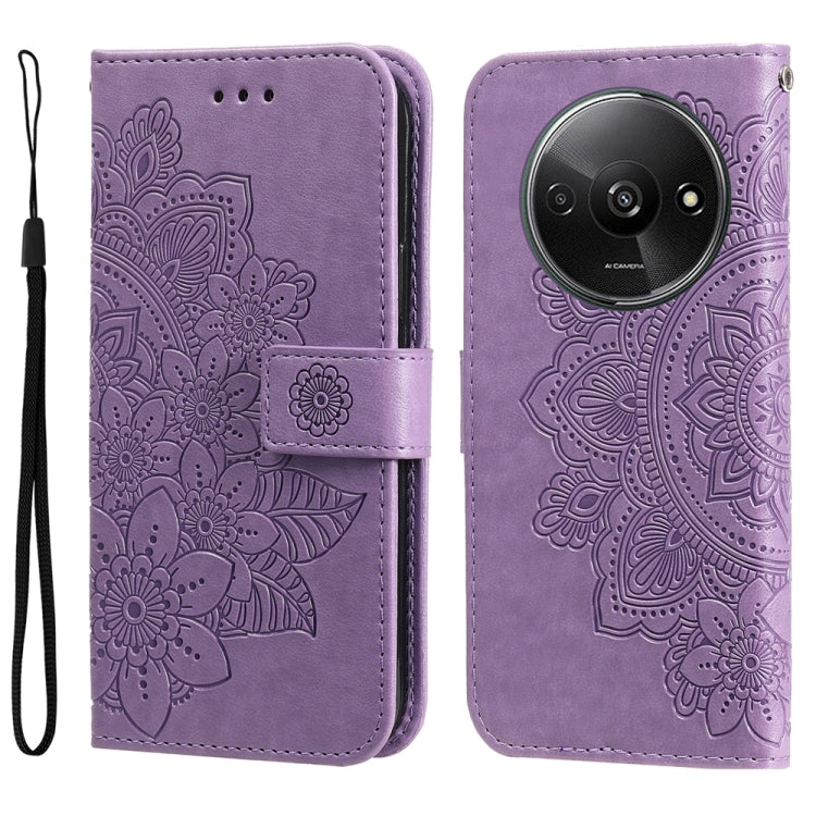 7-petal Flowers Embossing Leather Phone Case
