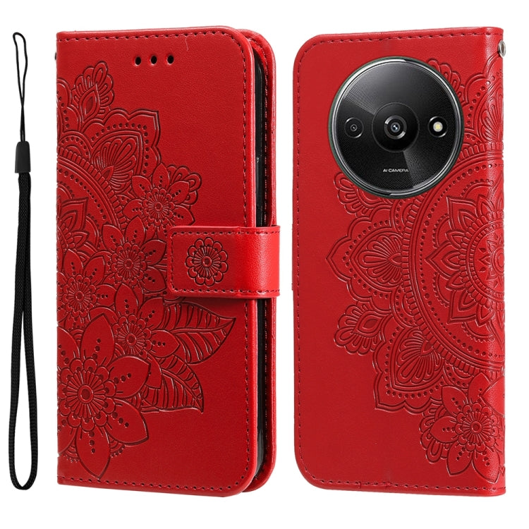 7-petal Flowers Embossing Leather Phone Case