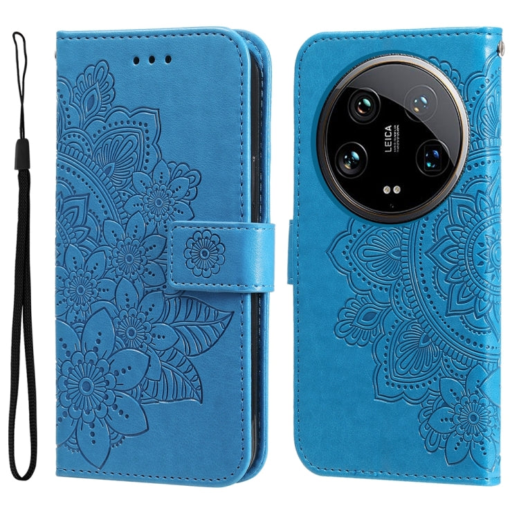 7-petal Flowers Embossing Leather Phone Case
