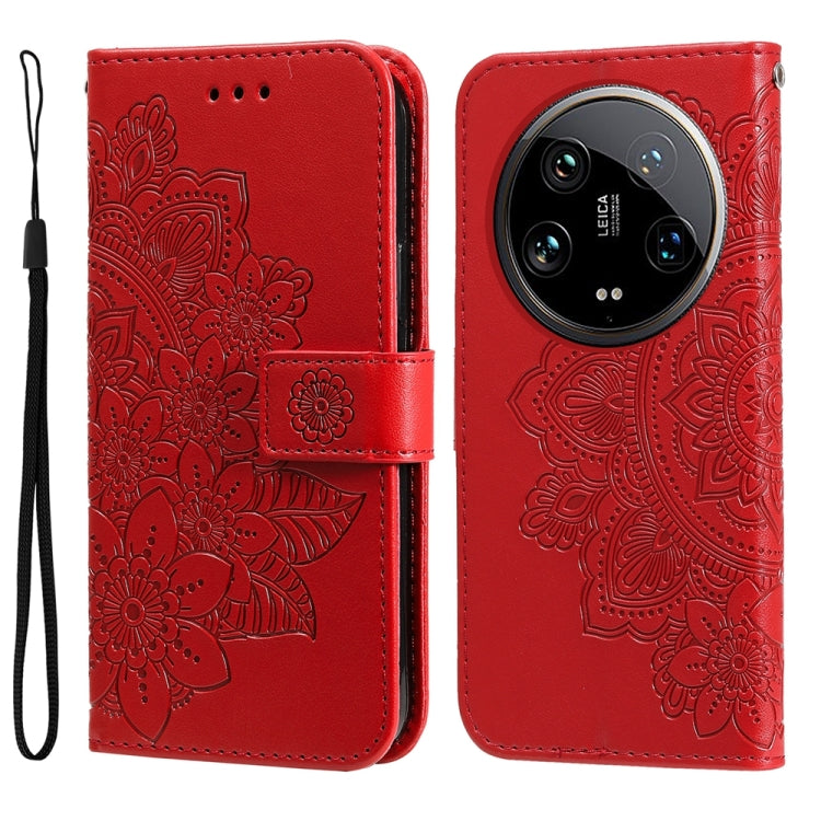7-petal Flowers Embossing Leather Phone Case