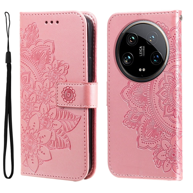 7-petal Flowers Embossing Leather Phone Case