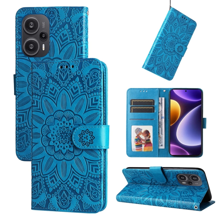 Embossed Sunflower Leather Phone Case, For Xiaomi Redmi K70 / K70 Pro, For Xiaomi Redmi Poco F5, For Xiaomi Redmi K60 / K60 Pro, For Xiaomi Redmi Note 12S 4G