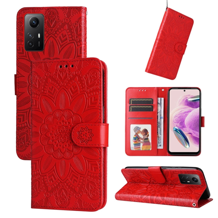 Embossed Sunflower Leather Phone Case, For Xiaomi Redmi K70 / K70 Pro, For Xiaomi Redmi Poco F5, For Xiaomi Redmi K60 / K60 Pro, For Xiaomi Redmi Note 12S 4G