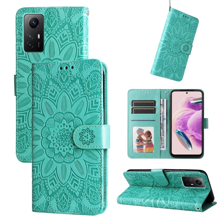 Embossed Sunflower Leather Phone Case, For Xiaomi Redmi K70 / K70 Pro, For Xiaomi Redmi Poco F5, For Xiaomi Redmi K60 / K60 Pro, For Xiaomi Redmi Note 12S 4G
