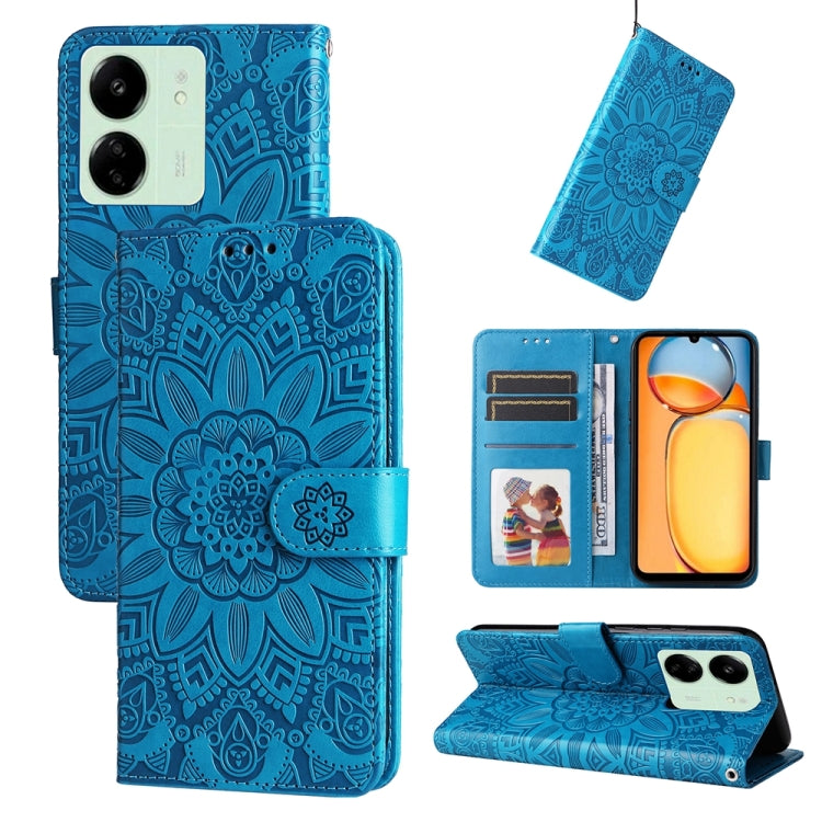 Embossed Sunflower Leather Phone Case, For Xiaomi Redmi 13C 4G, For Xiaomi Redmi Note13 Pro+ 5G Global, For Xiaomi Redmi Note13 Pro 5G Global, For Xiaomi 13T / Redmi K60 Ultra