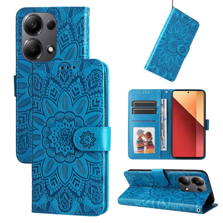 Embossed Sunflower Leather Phone Case, For Xiaomi Redmi A3, For Xiaomi Redmi Note13 Pro 4G Global/Poco M6 Pro 4G, For Xiaomi Redmi Note13 4G, For Xiaomi Redmi K70E