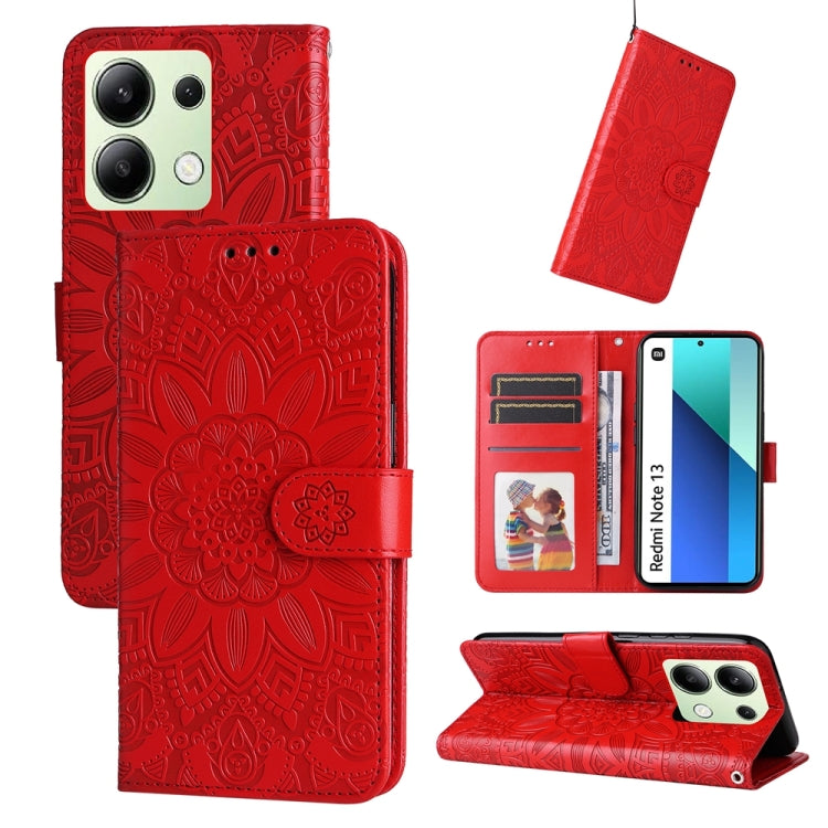 Embossed Sunflower Leather Phone Case, For Xiaomi Redmi A3, For Xiaomi Redmi Note13 Pro 4G Global/Poco M6 Pro 4G, For Xiaomi Redmi Note13 4G, For Xiaomi Redmi K70E