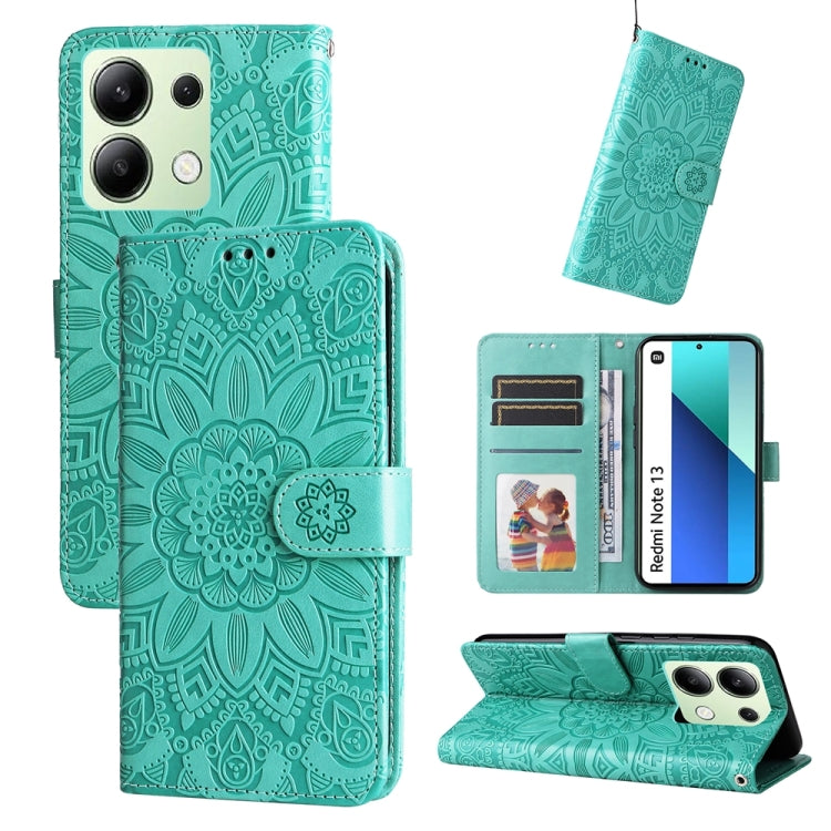 Embossed Sunflower Leather Phone Case, For Xiaomi Redmi A3, For Xiaomi Redmi Note13 Pro 4G Global/Poco M6 Pro 4G, For Xiaomi Redmi Note13 4G, For Xiaomi Redmi K70E