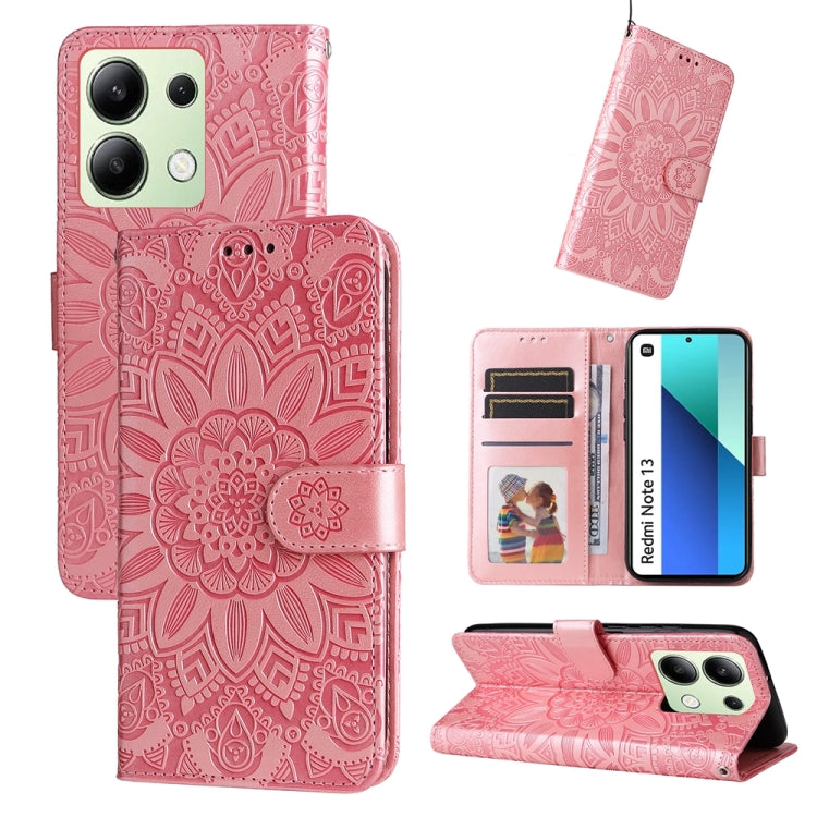Embossed Sunflower Leather Phone Case, For Xiaomi Redmi A3, For Xiaomi Redmi Note13 Pro 4G Global/Poco M6 Pro 4G, For Xiaomi Redmi Note13 4G, For Xiaomi Redmi K70E