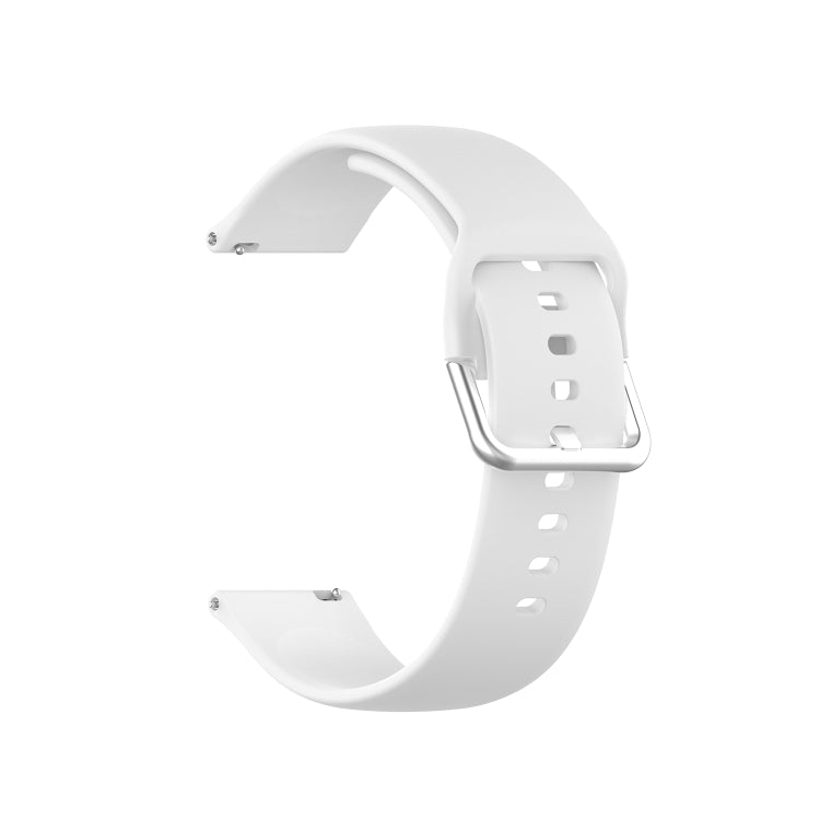 22mm Universal Silver Buckle Silicone Replacement Wrist Strap, L