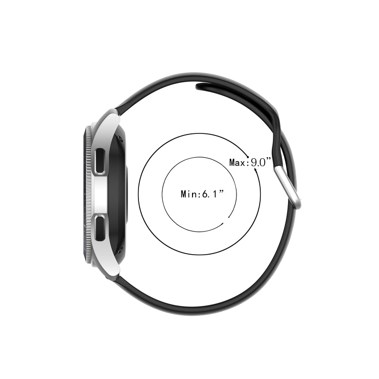 22mm Universal Silver Buckle Silicone Replacement Wrist Strap, L