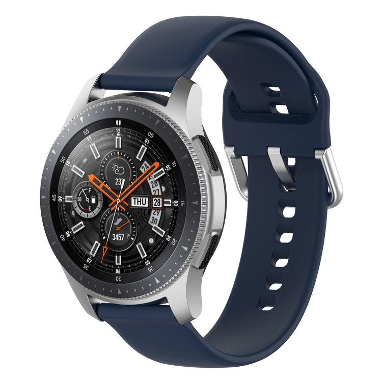 22mm Universal Silver Buckle Silicone Replacement Wrist Strap, L