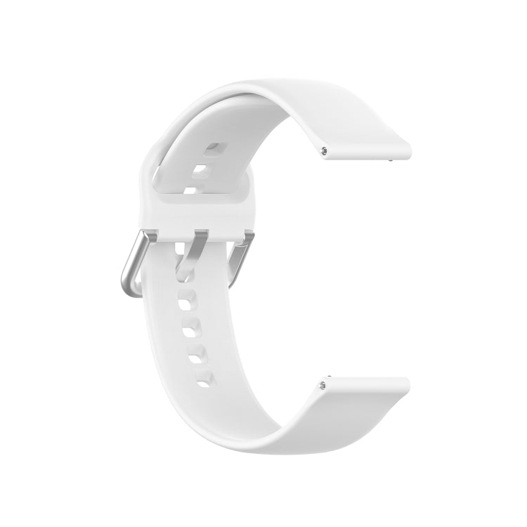 22mm Universal Silver Buckle Silicone Replacement Wrist Strap, S