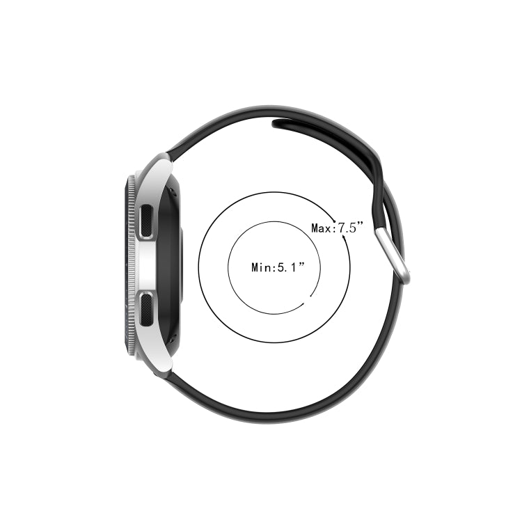 22mm Universal Silver Buckle Silicone Replacement Wrist Strap, S