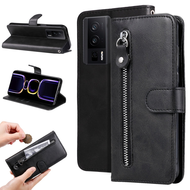 Calf Texture Zipper Leather Phone Case, For Xiaomi Redmi Poco F5, For Xiaomi 13T / Redmi K60 Ultra, For Xiaomi Redmi K60 / K60 Pro, For Xiaomi Redmi Note 12S 4G