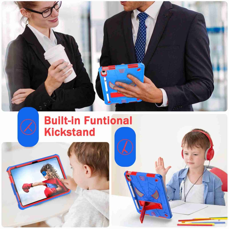 Spider Texture Silicone Hybrid PC Tablet Case with Shoulder Strap, For iPad 10th Gen 10.9 2022, For iPad Pro 11 2021 / Air 5 10.9